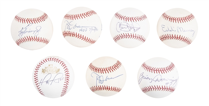 Lot of (7) Single Signed Baseballs from Autry Collection With Ortiz, Griffey Jr. & Carew (Autry LOA & Beckett PreCert )